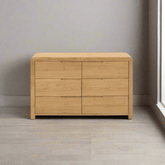 Carve Solid White Oak and Oak Veneer 6 Drawer Chest - Pendle Village Furniture